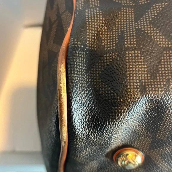 Michael Kors Dark Brown Monogram Duffel Bag Weekender - Picture 10 of 16